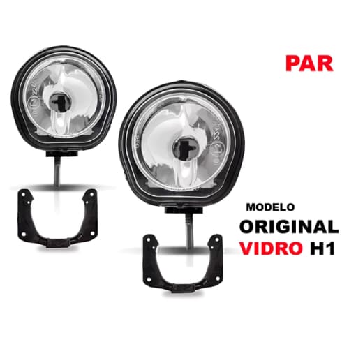 Par Farol De Milha Auxiliar Modelo Original Farol Milha Lente Lisa De Vidro Fiat H1 Universal