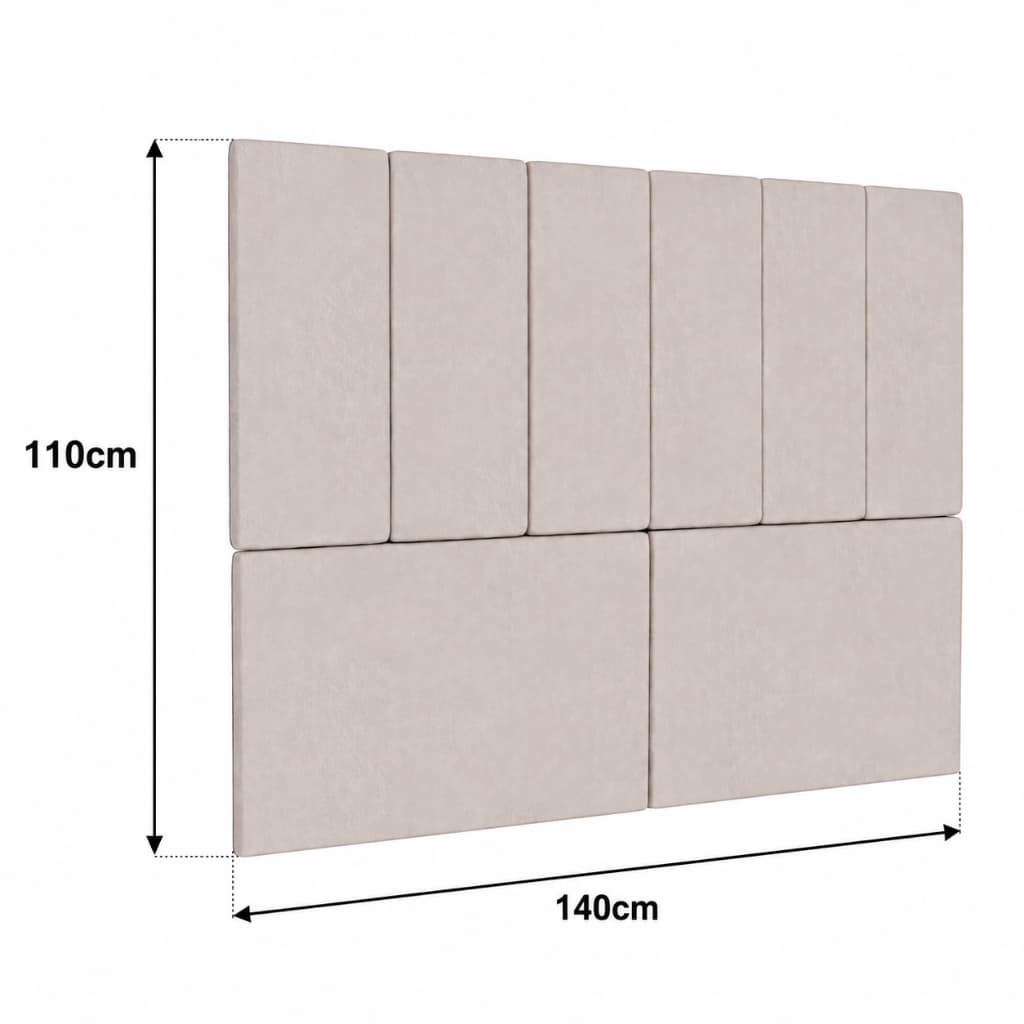 Cabeceira de Cama Casal Com Pe 140cm Estofada Cor Palha Modelo Eclipse - Moveis - CASA LGM