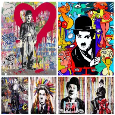 Kit 10 Quadros Decorativos Charlie Chaplin Decoração