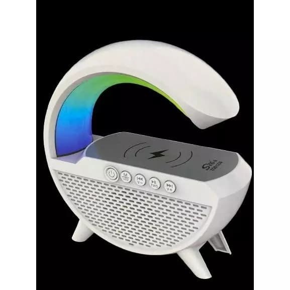 Mini G Speaker Luminária LED Bluetooth com Carregador por Indução 10W Despertador Sunrise
