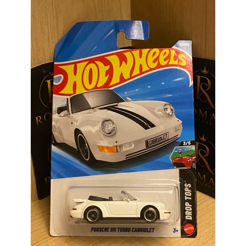 Hot Wheels Porsche 911 Turbo Cabriolet Branco - HW Drop Tops 52/250 (Original)
