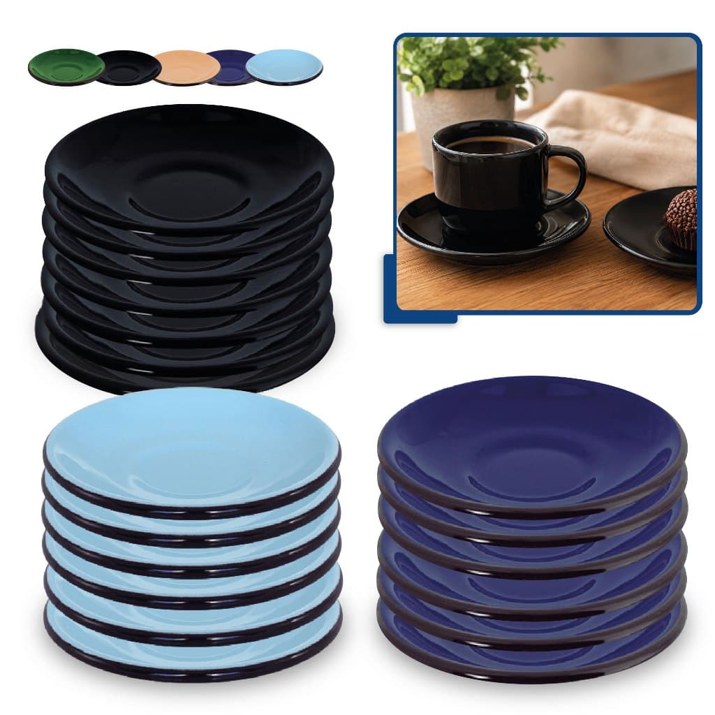 Conjunto Pires P/ Xícara Esmaltado Nº6 10,4cm Ewel 6 Peças