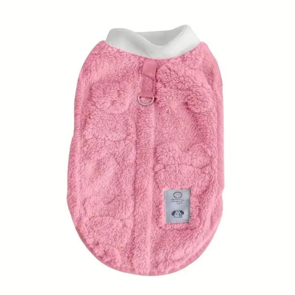 Roupinha de Pelucia Para Pet Macia e Confortável Tamanho M Na Cor Rosa