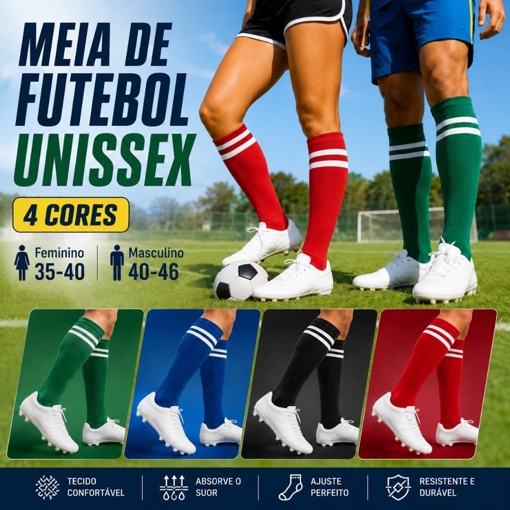 Kit 4/6/9/12 Meião de Futebol Profissional Futsal Society 35 ao 46