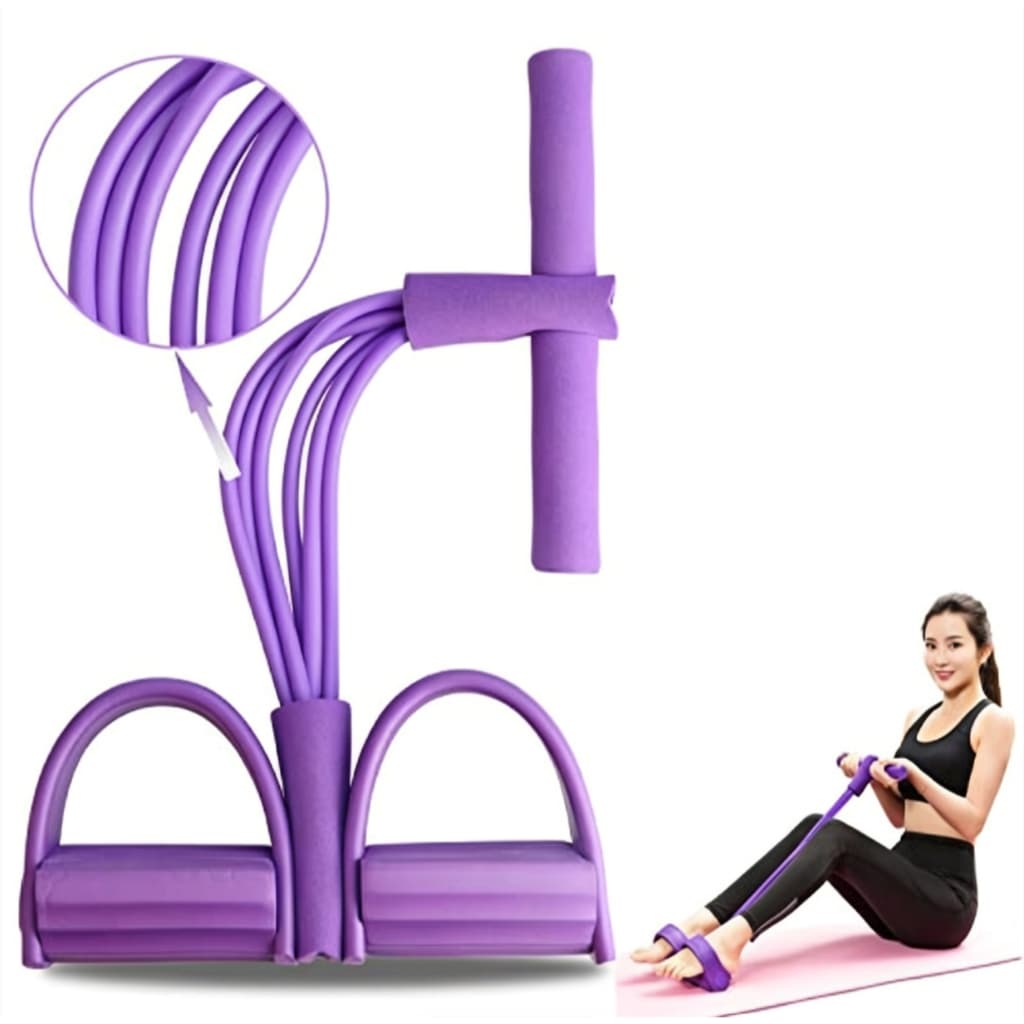 Elástico Extensor de Exercícios Pull Reducer Multi Função Academia Em Casa Uso Profissional Com 6 tubos