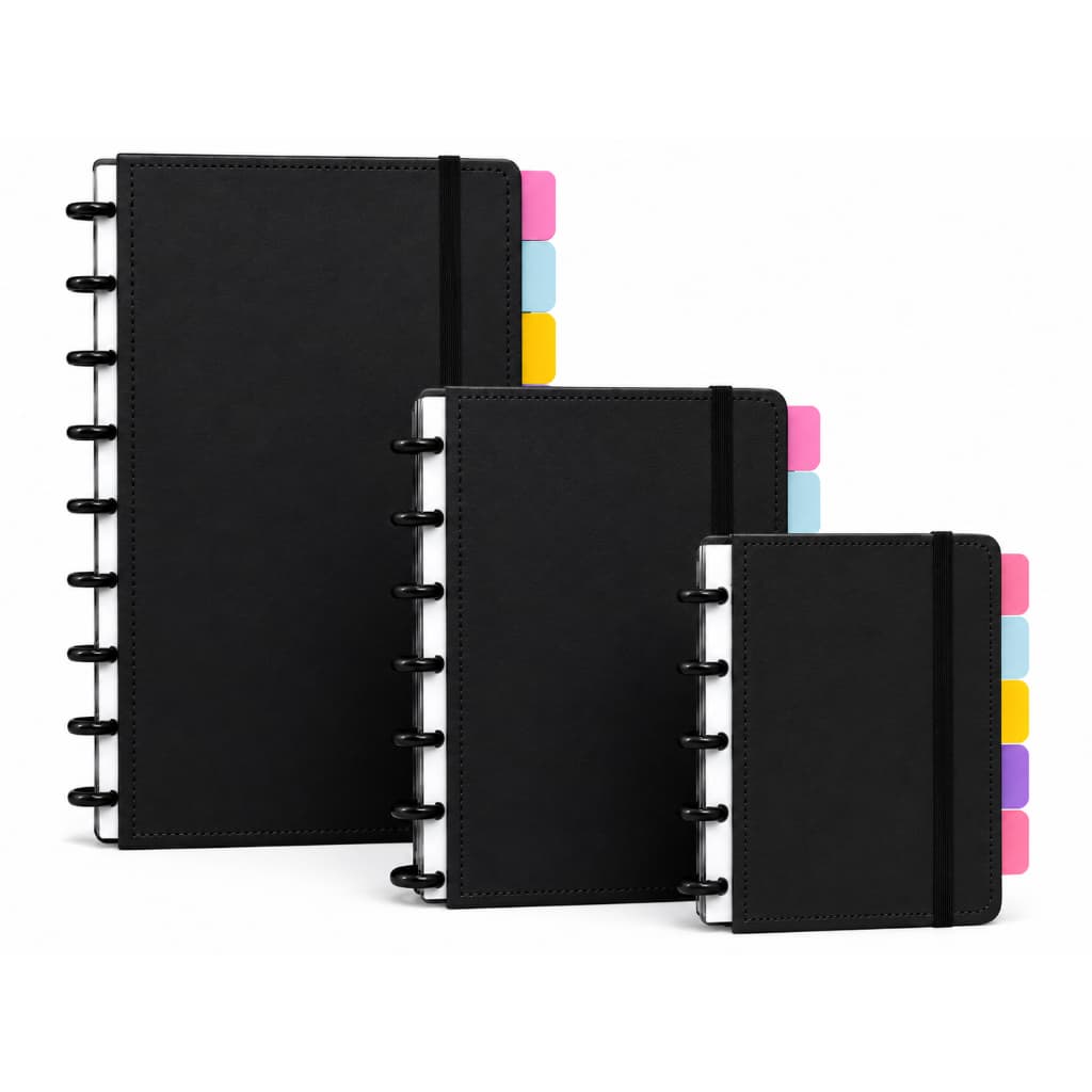 Caderno Grande tipo Inteligente Personalizado 8/10/11 Discos Capa Dura 80 Folhas Pautadas Escolar Planner Diário