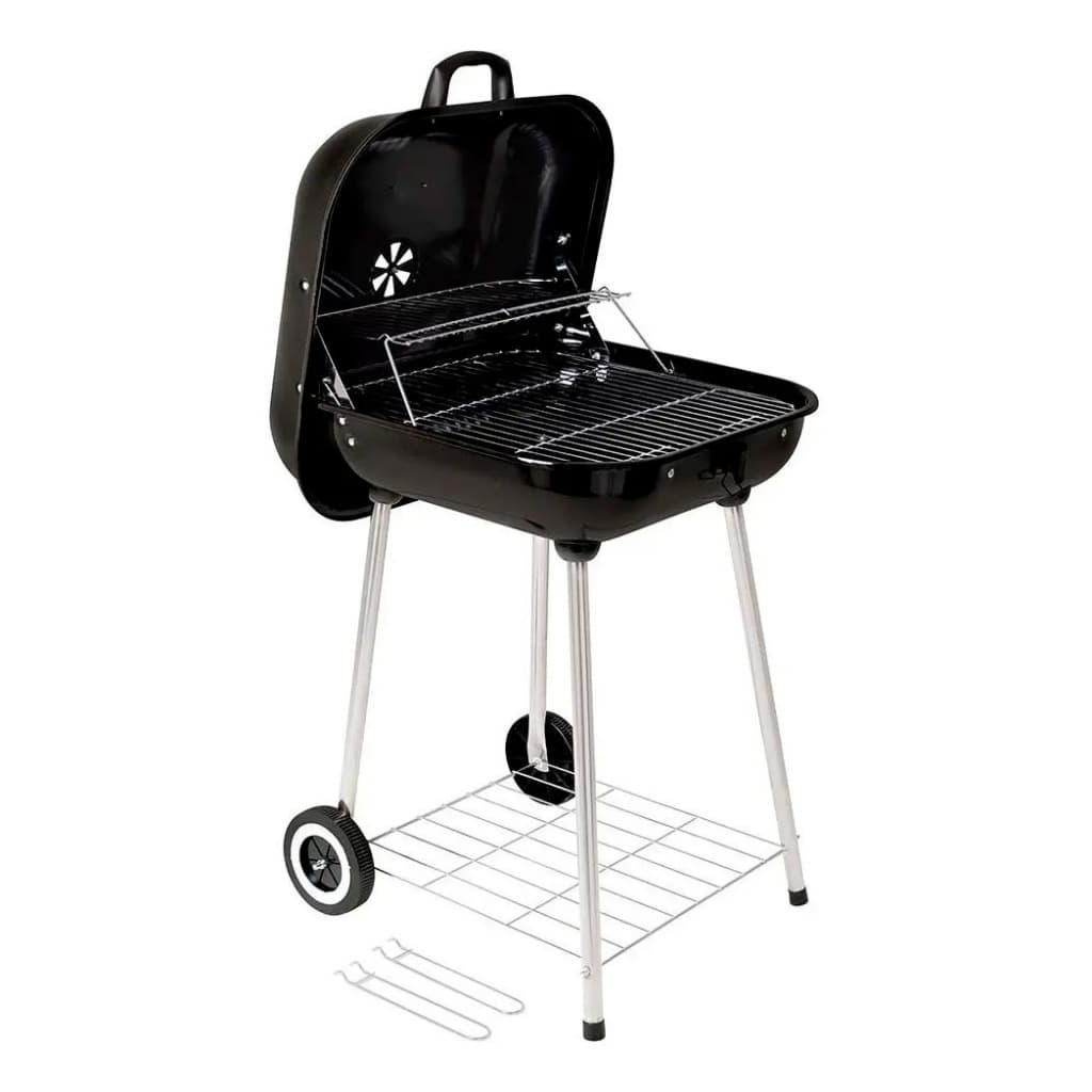 Churrasqueira a Bafo Barbacoa Mor - Aço Esmaltado com 2 Grelhas e Rodinhas - Ideal para Churrasco