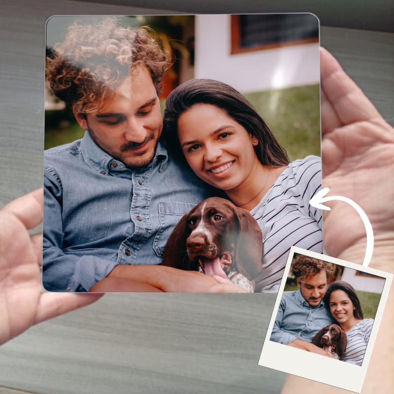 Quadro em Alumínio Personalizado 20x20 com Sua Foto Presente Criativo e Decoração Exclusiva