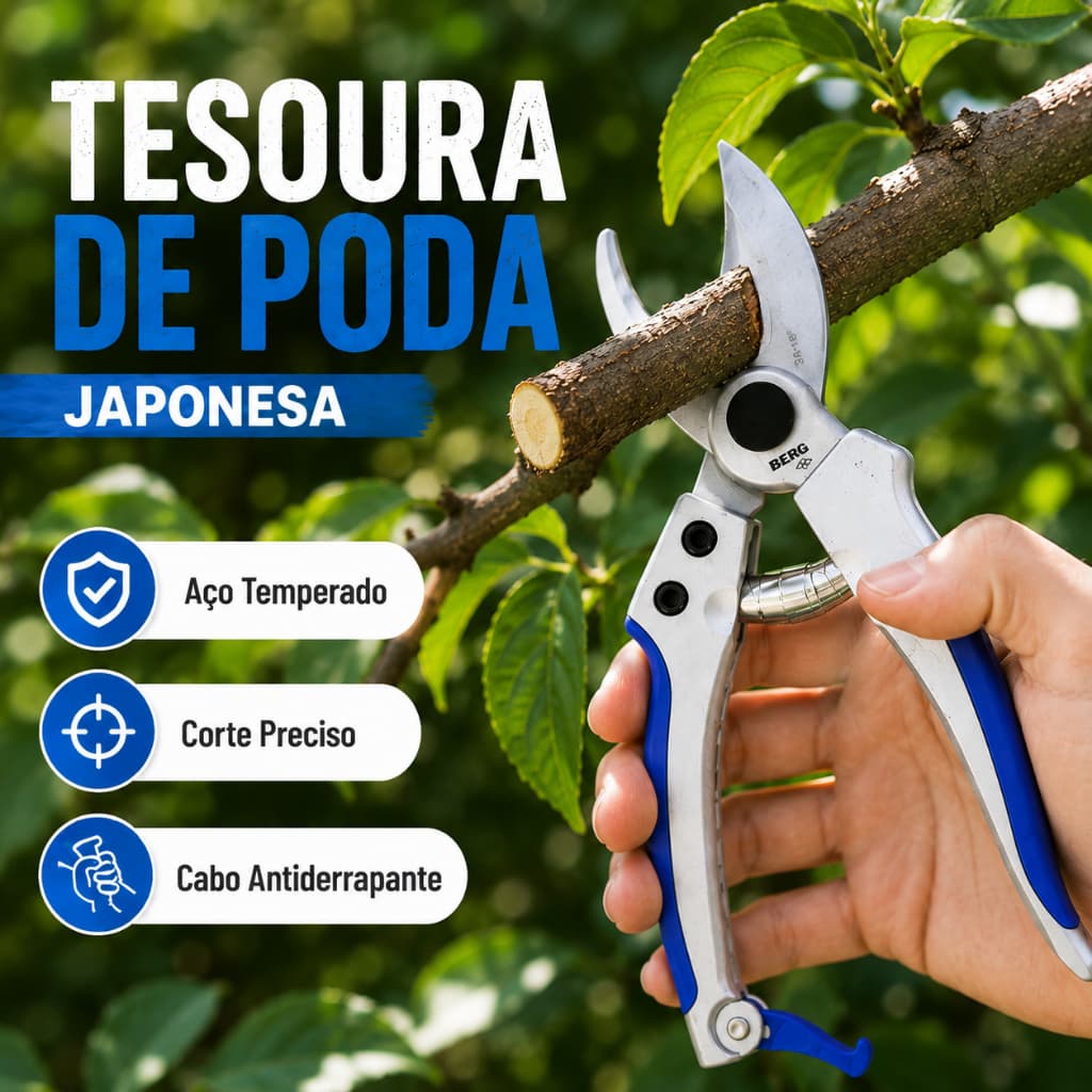 Tesoura de Poda Profissional Japonesa P/ Jardinagem Bonsai Plantas Aço Temperado Corte Preciso