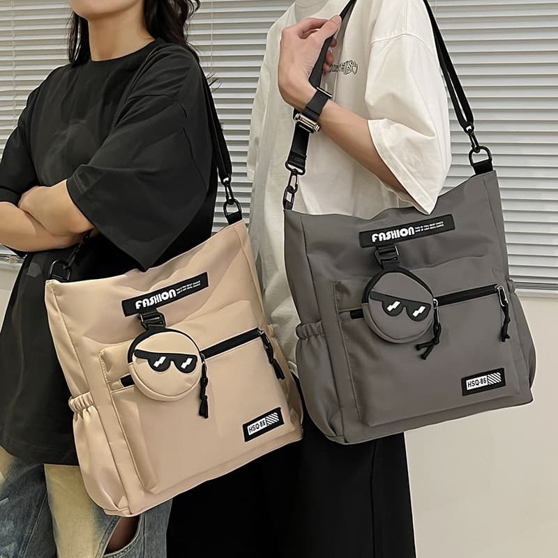 Bolsa Feminina de Ombro Oxford Grande Capacidade para Faculdade Trabalho Dia a Dia