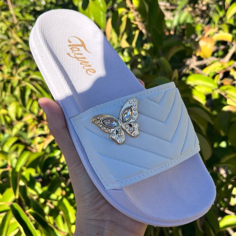 Chinelo Sandália Slide Borboleta Leve e confortável