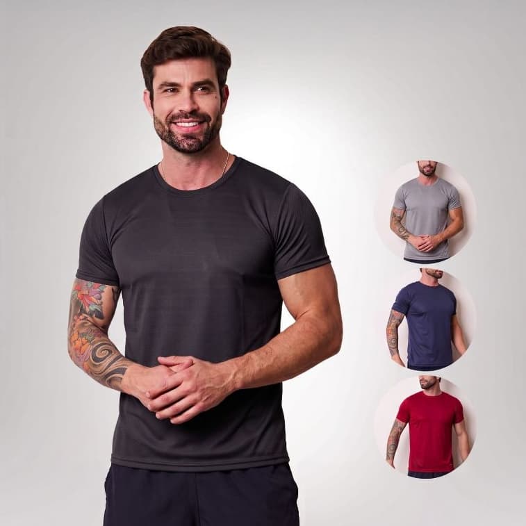 Camiseta Dry Fit Masculina Furadinha Treino Academia Esportiva