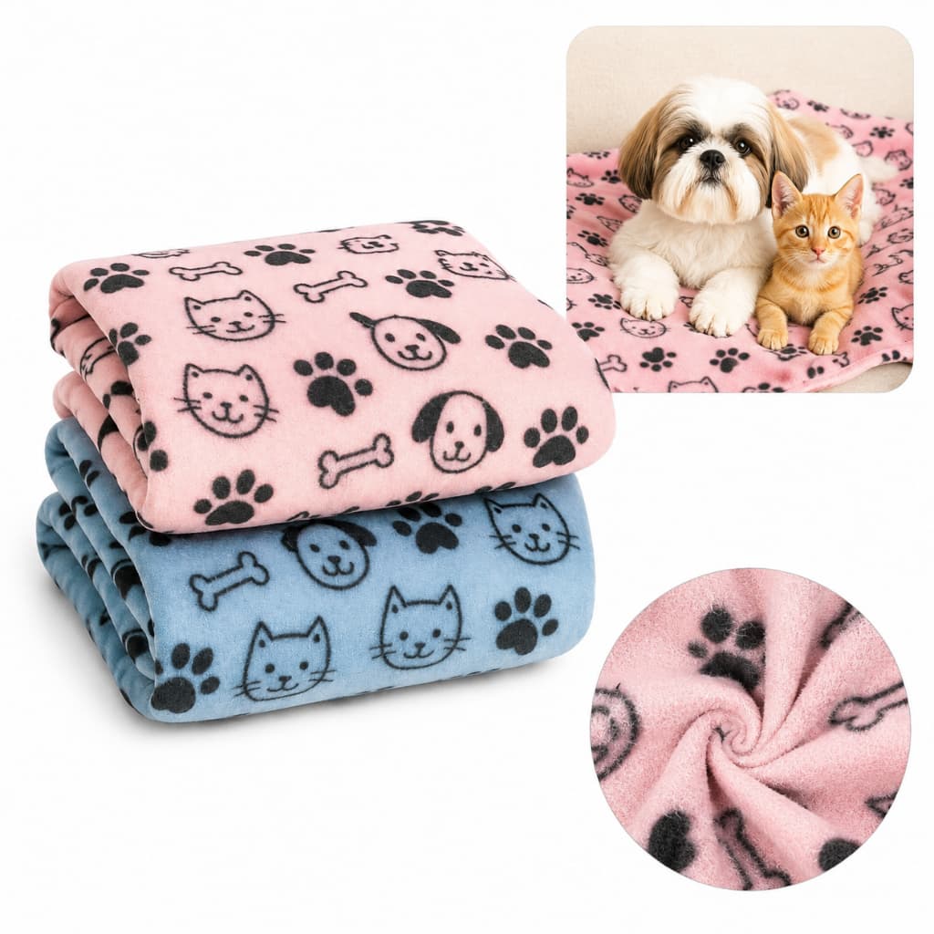 Kit 2 Manta Cobertor Pet Soft Macia Cachorro Gato 70cm Quentinha Inverno