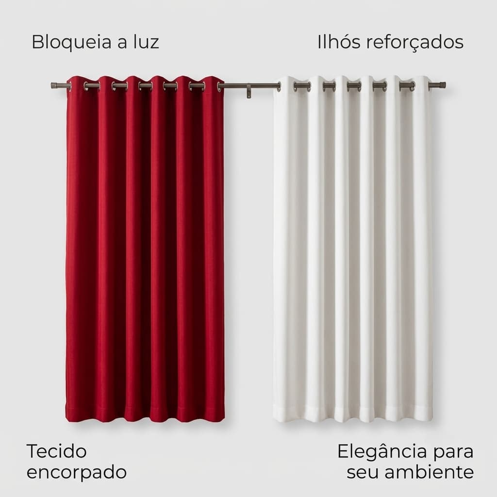 Cortina blackout com ilhós 280x220 cm bloqueio total de luz - cores