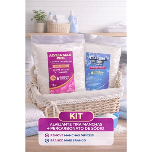 Combo Tira Manchas Alvejante 1Kg + Percabonato de Sódio 1Kg