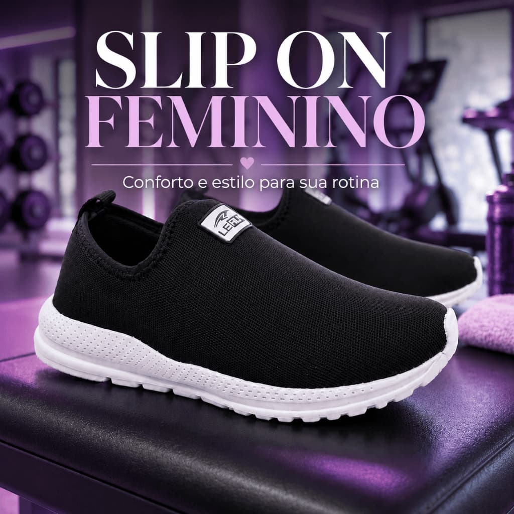 Tênis Meia Feminino Slip On Esportivo Ortopédico Confortável Leve Academia Uso Diário