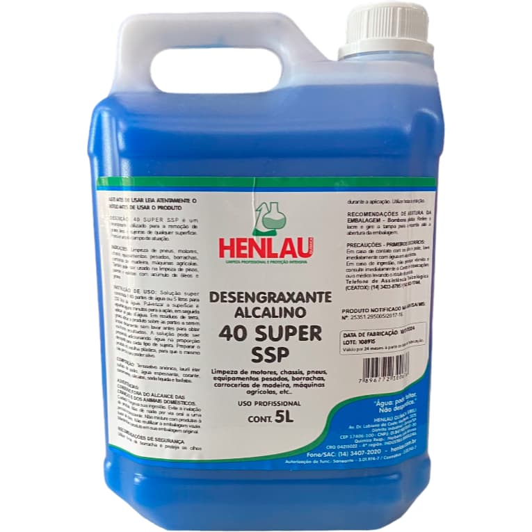 Desengraxante Alcalino 40 Super SSP 5L Henlau