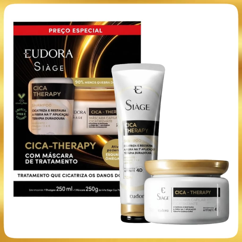 Kit Eudora Siage Cica-Therapy Shampoo 250ml + Máscara Capilar 250g