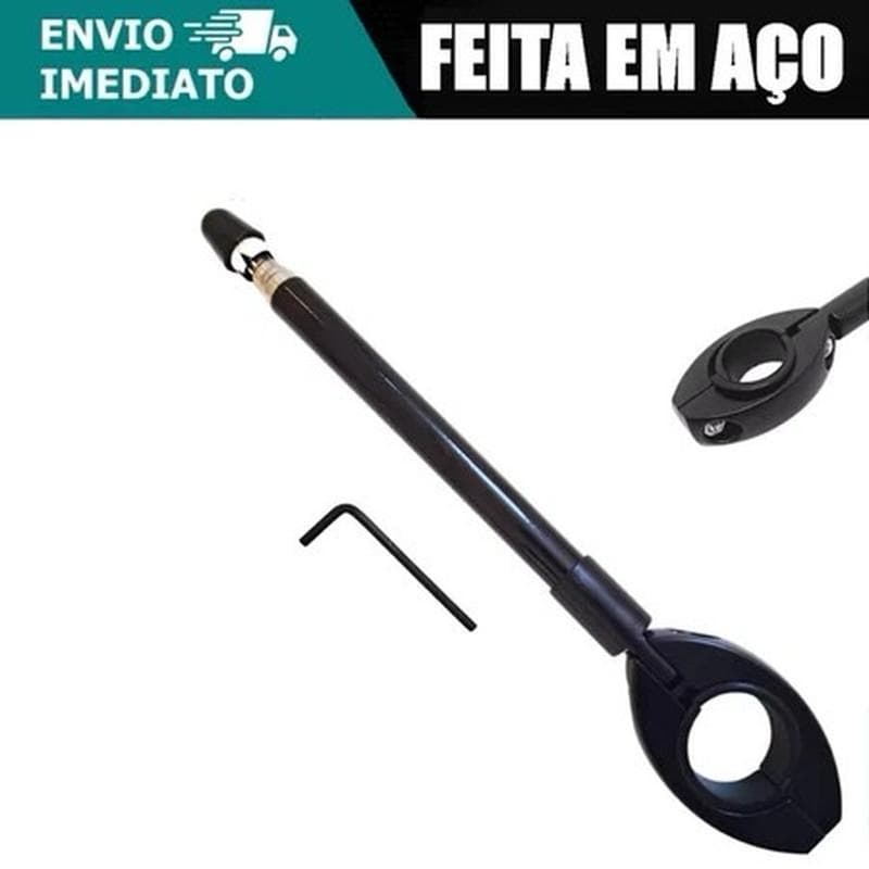 Antena de Moto Corta Linha de Pipa Retrátil Anti Cerol Aço Inox Guidão