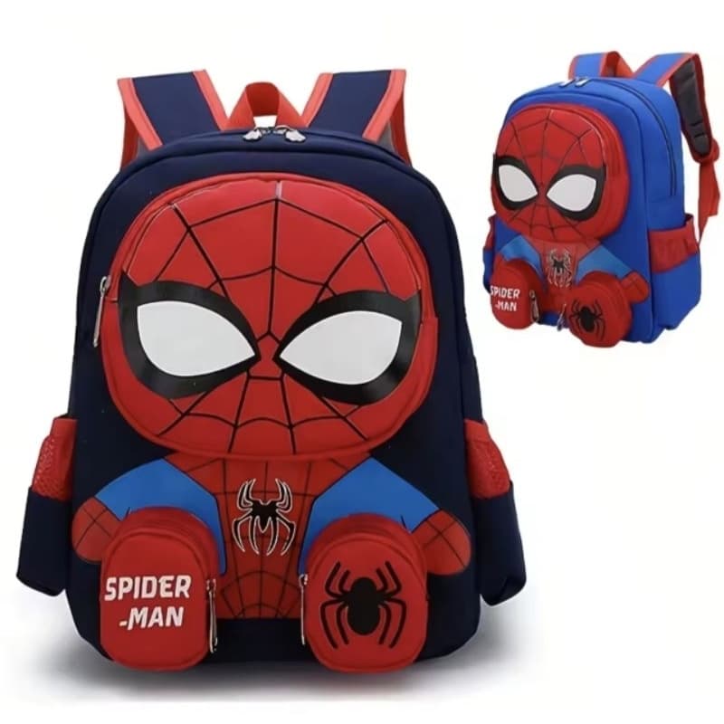 Mochila cars e homem-aranha menino escola primária mochila dupla camada reforçada.