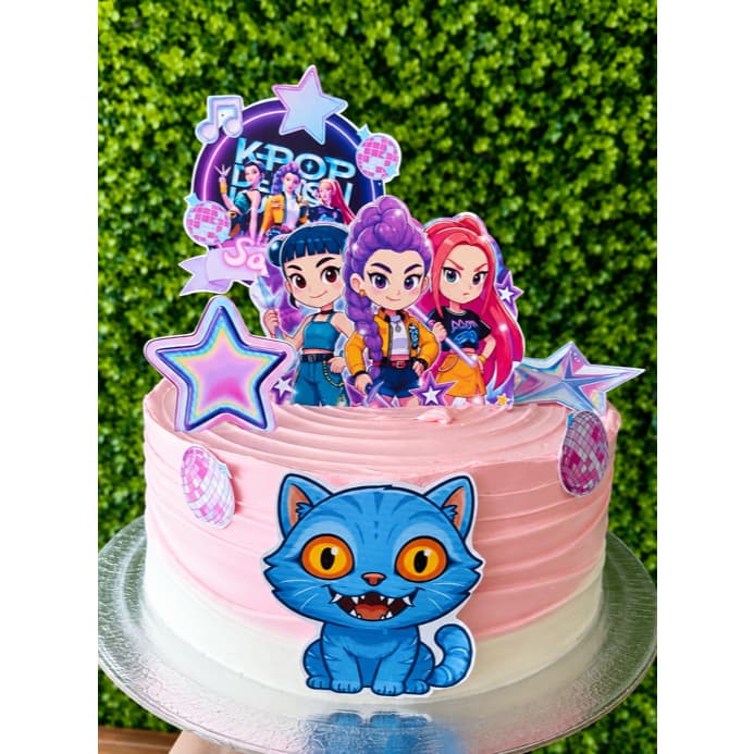 Topo de Bolo Personalizado K-POP | Guerreiras do K-POP - Personalizado com Nome e Idade