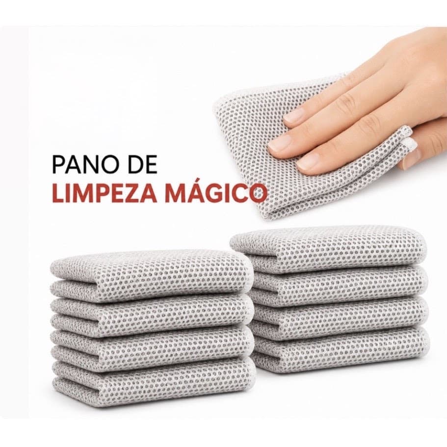 Pano de Limpeza Mágico Multiuso Microfibra Anti-Risco Reutilizável Kit Cozinha Banheiro Carro Casa Vidro Prático Durável