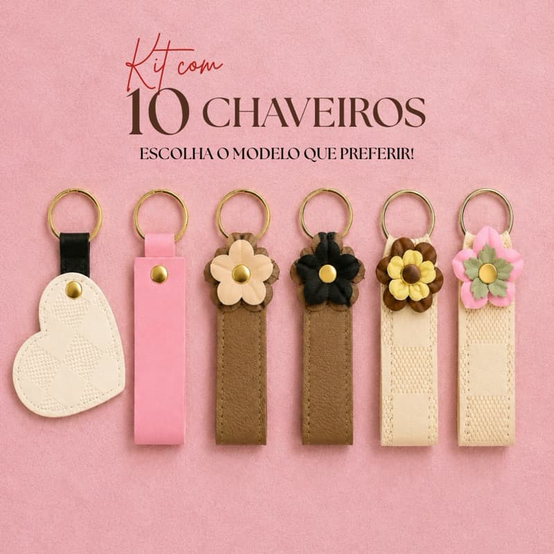Kit com 10 Chaveiros em couro sintético | Lembrancinha, Brinde e Presente