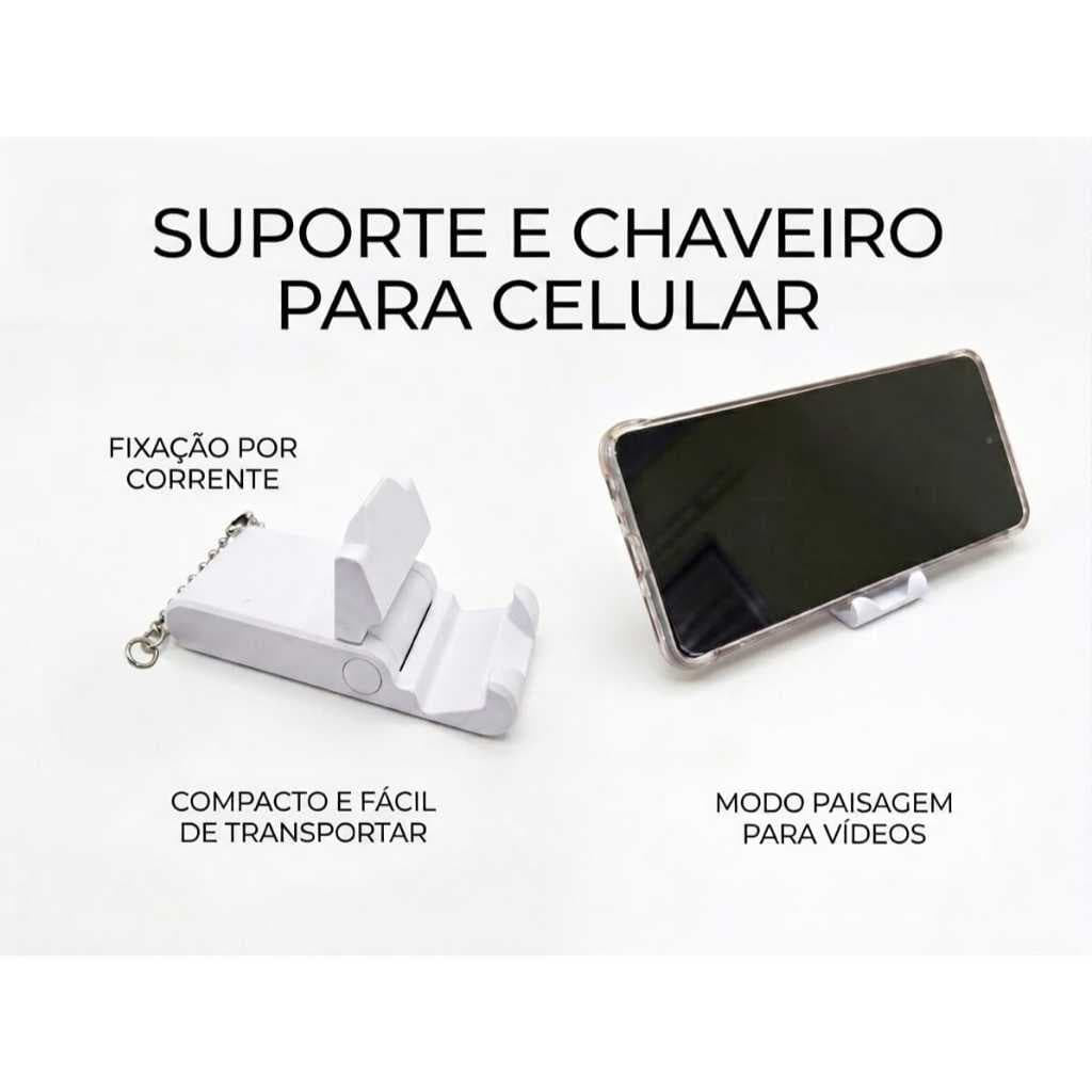 Suporte e Chaveiro para Celular Dobrável – Compacto e Portátil.