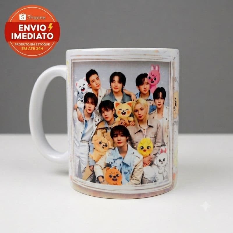 Caneca STRAY KIDS K-POP SKZOO e BTS personalizada.