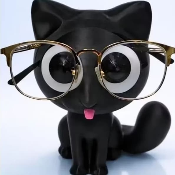 Porta Óculos Gatinho Decorativo | Suporte Organizador para Óculos | Enfeite de Mesa Criativo 15cm | Presente Fofo