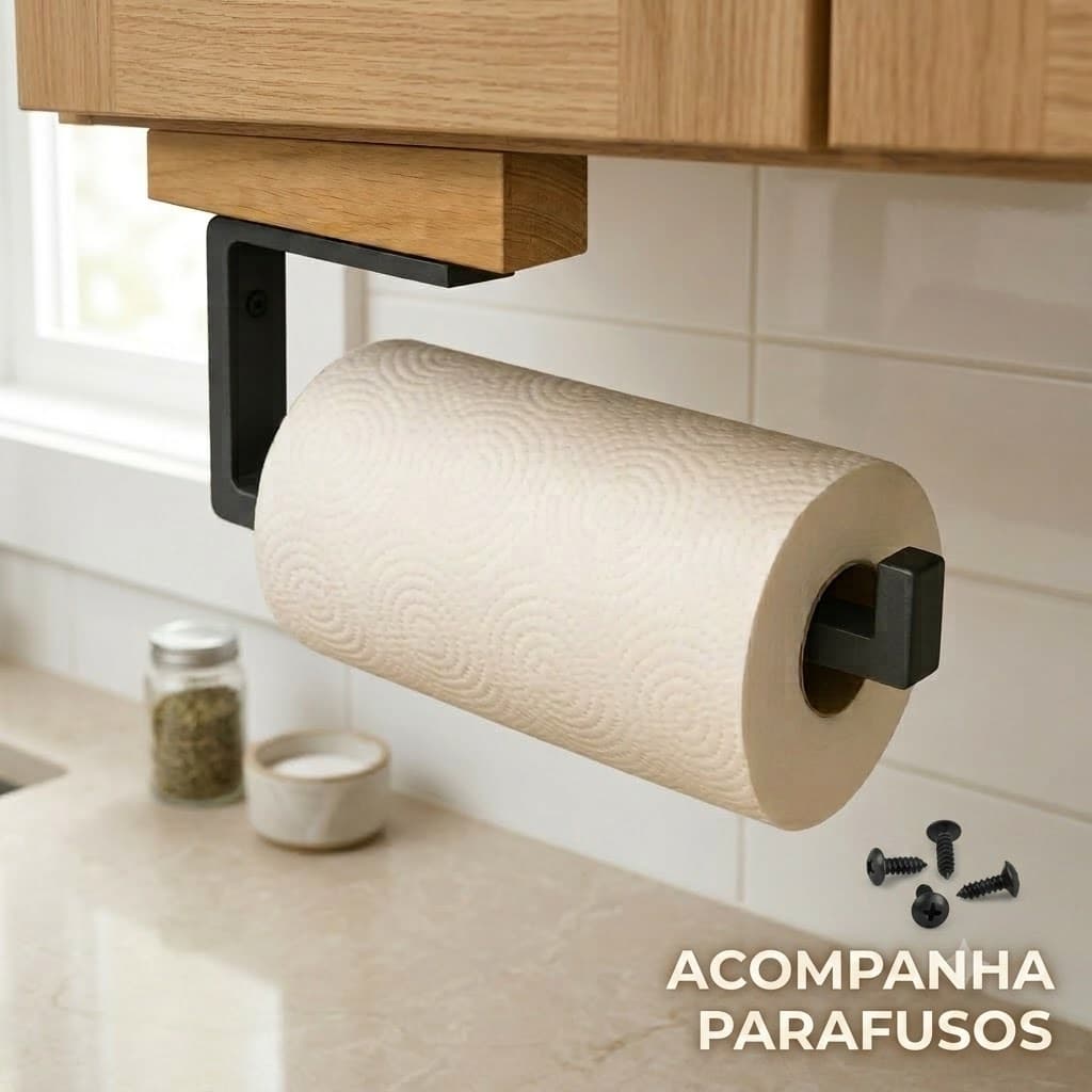 Porta Papel Toalha Suporte Cozinha Suspenso Premium Moderno