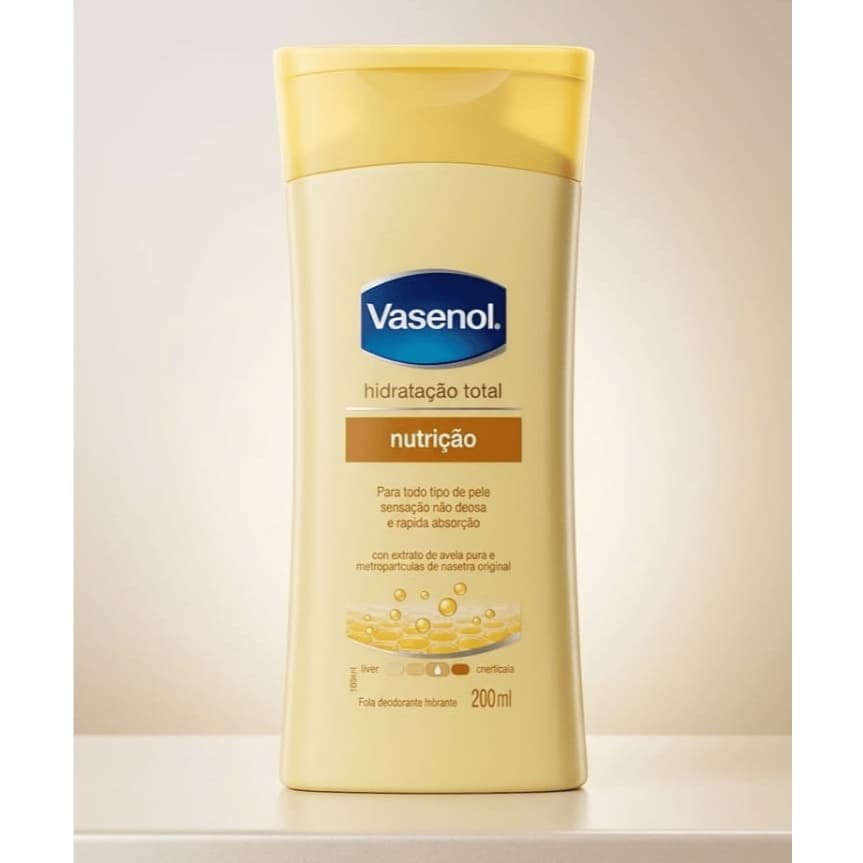 Vasenol Hidratação Total Nutrição 200ml | Hidratante Corporal Pele Macia Não Oleoso