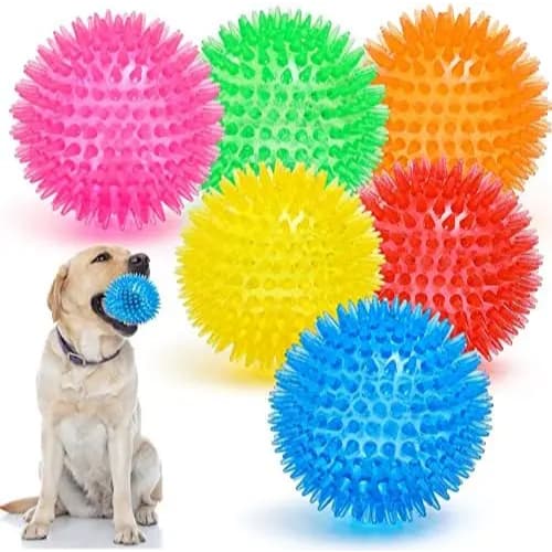 Brinquedo Bola Ouriço LED Interativa para Cães e Gatos Mordedor Massageador Resistente Pet