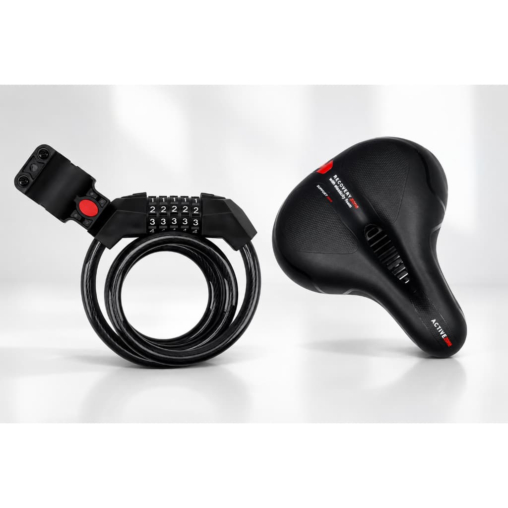 Kit Bicicleta Selim Ergonômico Confortável Design anatômico + Cadeado com Senha de Aço Reforçado Resistente