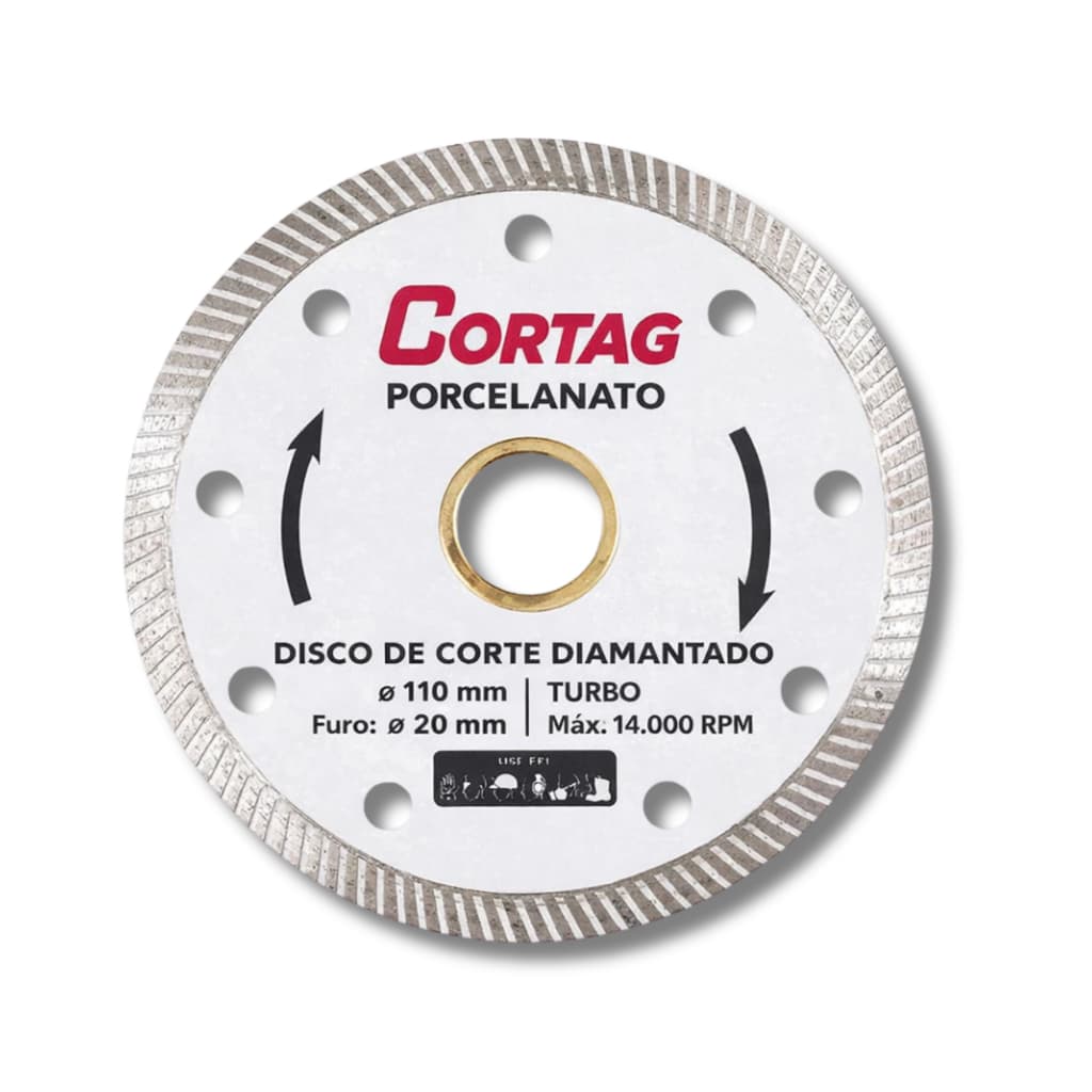Disco Diamantado Porcelanato Turbo Fino 110mm X 20mm Cortag