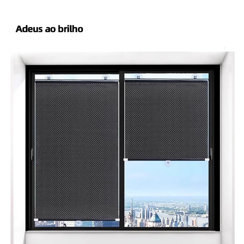 Cortina Persiana Adesiva Ventosa Baixa Luz Para Janela Ambiente Interno