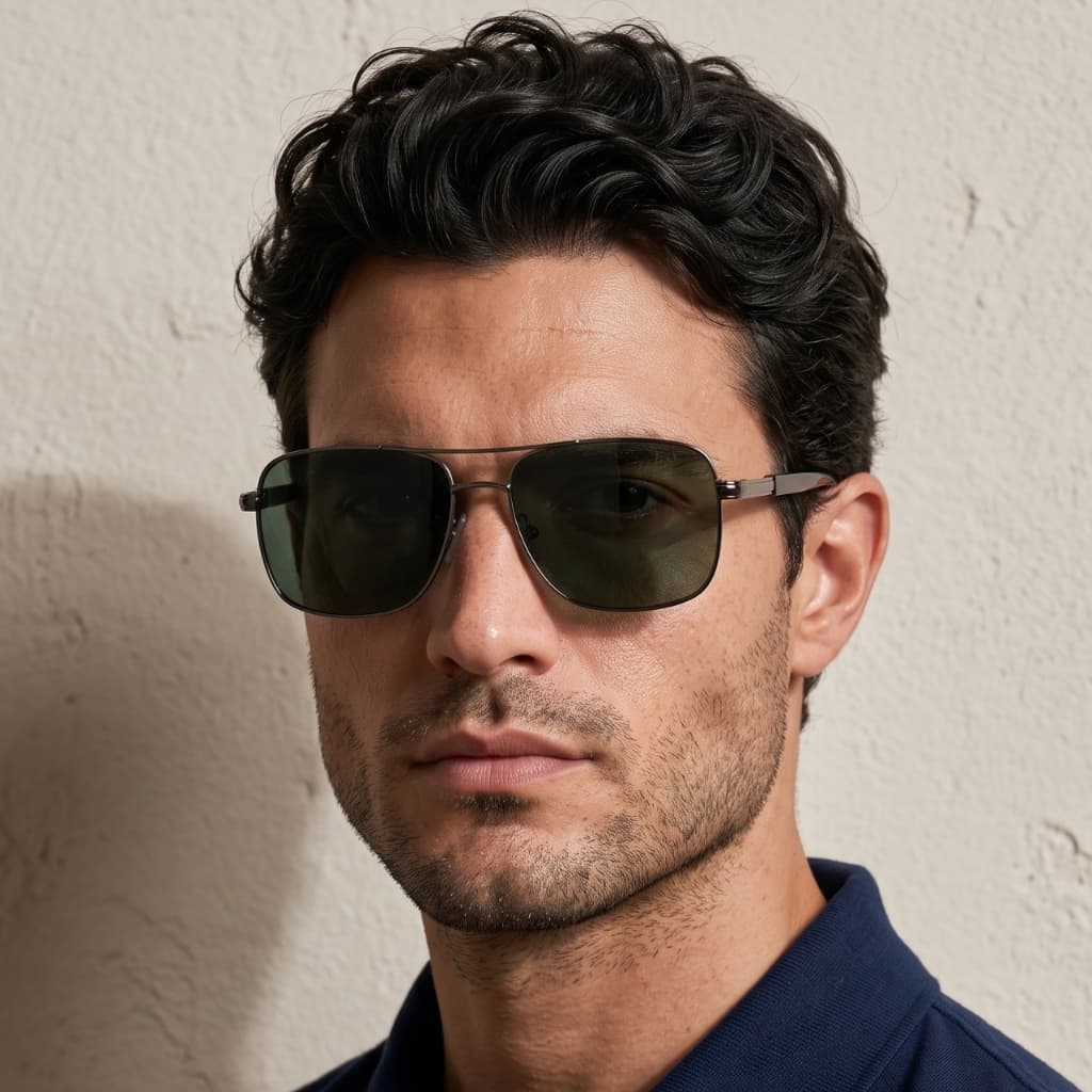 Óculos de Sol Aviador Quadrado Escuro Premium Polarizado Anti reflexo Moda uv400 Masculino Feminino