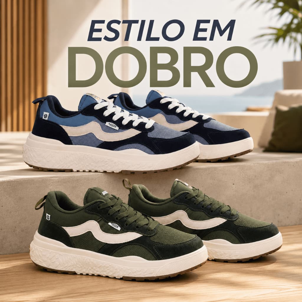 KIT 2 PARES Tênis Masculino e Feminino Branco Plataforma Macio Leve Lançamento Moda Casual Top 34/43