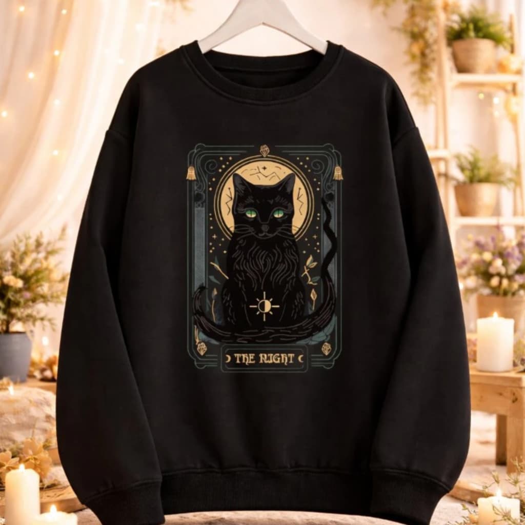 Moletom Feminino Blusa De Frio sueter Gola Redonda Gatinho Cat