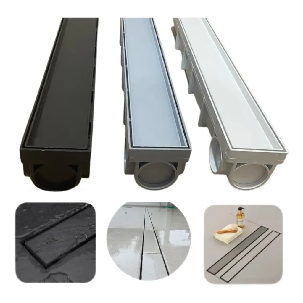 Ralo Linear Oculto 6x50 Invisível Sifonado Banheiro Piso Anti Inseto Alta Vazão Premium
