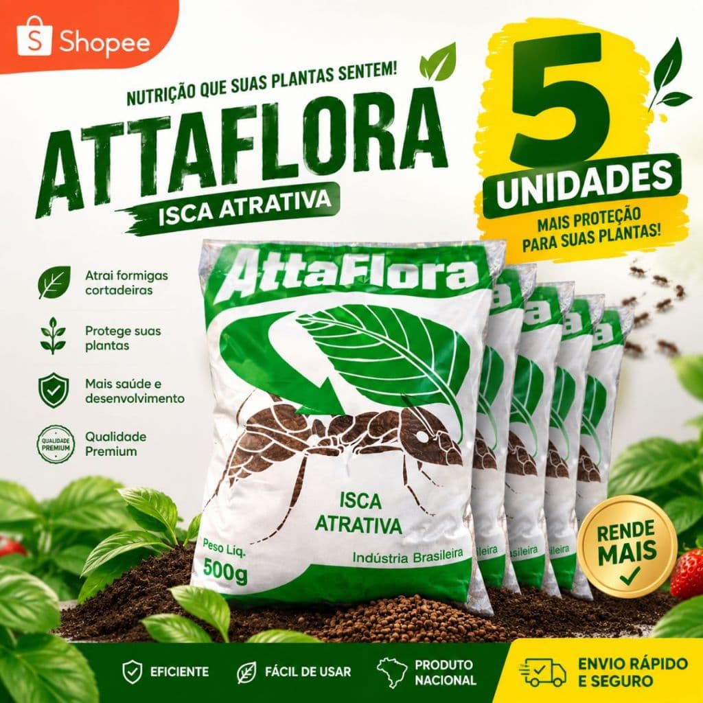 5x Isca pra Formigas Cortadeira Acaba com Formigueiro Atrai Elimina a Colônia Ideal Jardim Gramados