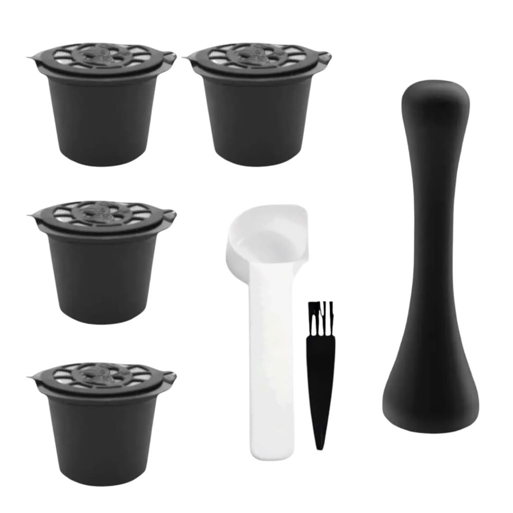 Kit 3 Cápsulas Reutilizáveis + Tamper Compatível Nespresso Café Cafeteira