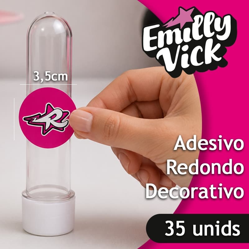 Adesivos Emilly Vick Cartela com 35 Adesivos 3,5x3,5cm Diversos Modelos