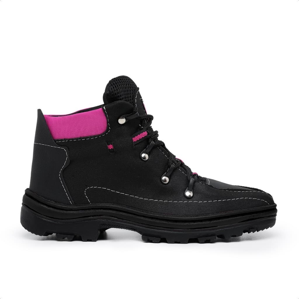 Bota Coturno Adventure Feminino Tênis Cano Curto Preto Rosa do 33 ao 40 Botas Da Moda