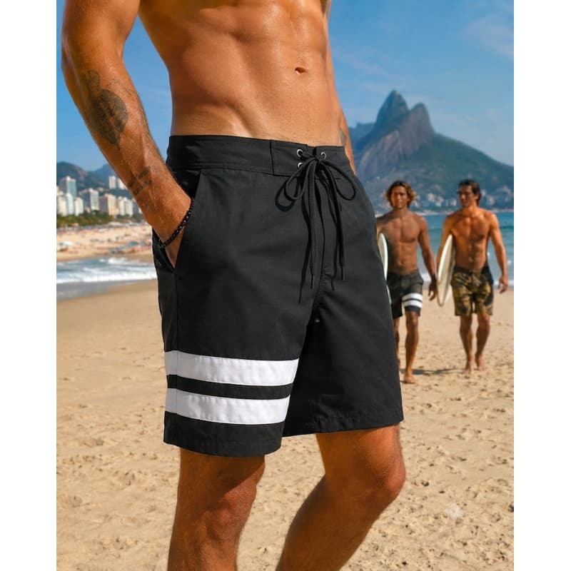 Bermuda Masculina Elastano Exercício Leve Com Bolsos Tactel Short Praia Surf Casual Piscina | ENVIO IMEDIATO