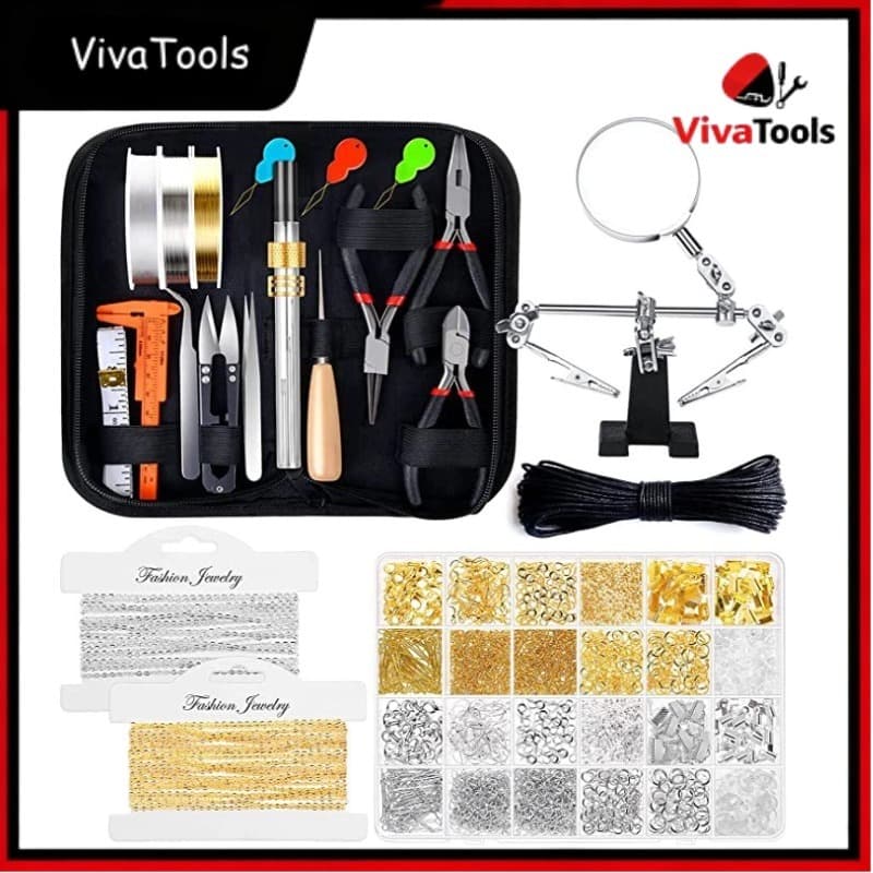 Kit Completo de Ferramentas para Bijuteria - Ferramentas Profissionais + Acessórios de Montagem