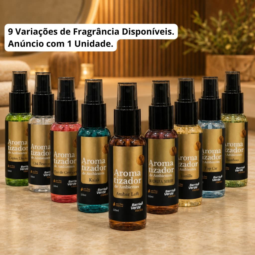 Aromatizador De Ambientes Spray 120ml Perfumado Ambientes Internos 1 Unidade* (Escolha O Seu Aroma)