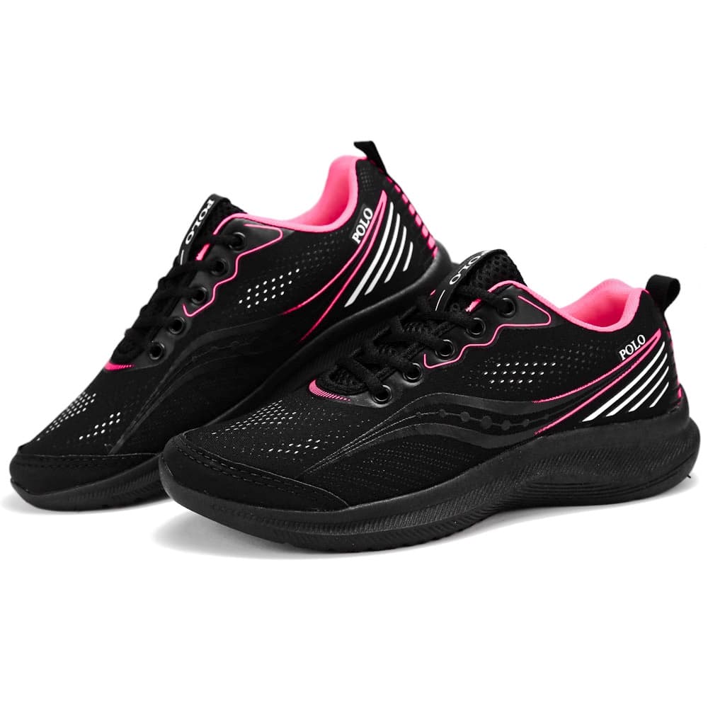 Tênis Polo Running Feminino Preto Pink