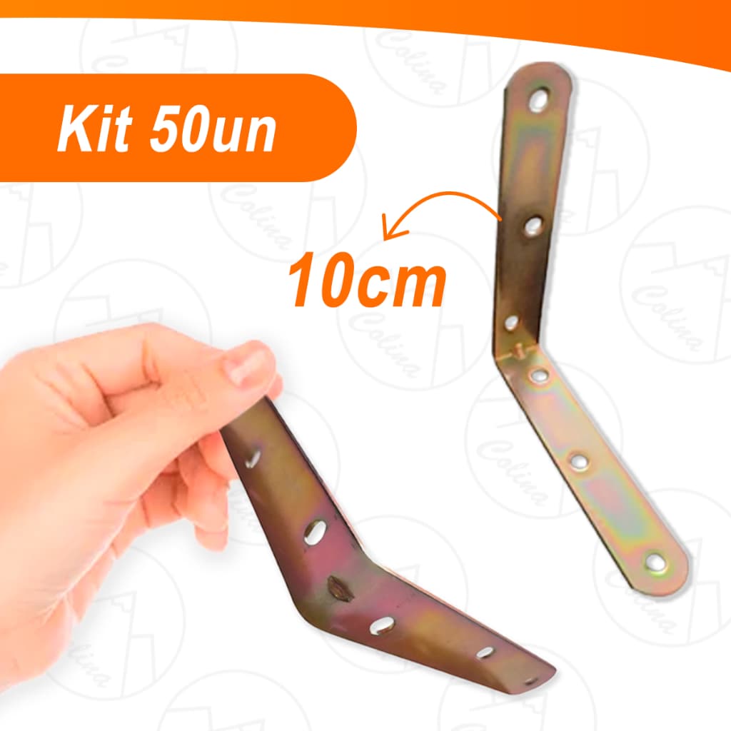 Kit 10 a 50 Cantoneiras Para Moveis Bicromatizada De 10cm Importadora Util