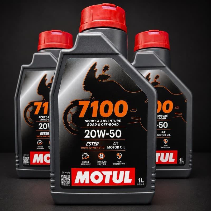 Óleo Motor Moto Motul 7100 20W50 Kit 3 Litros 3x1L 100% Sintético Ester API SP JASO MA2 Original